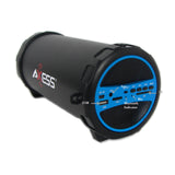 Axess Portable Bluetooth Indoor/Outdoor Hi-Fi Cylinder Loud Speaker with SD Card and USB Input in Blue Color