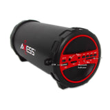 Axess Portable Bluetooth Indoor/Outdoor Hi-Fi Cylinder Loud Speaker with SD Card and USB Input in Red Color