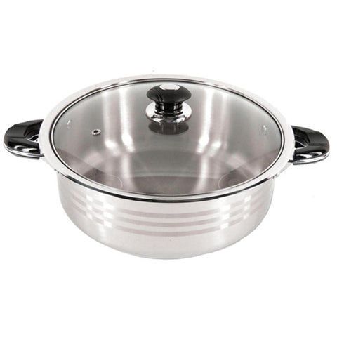 SuperX 10 Quart Stainless Steel Shallow Pot SXDF10