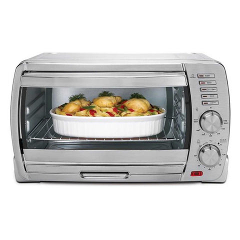 Oster 6-Slice Large Capacity Toaster Oven, Brushed Stainless Steel - Reconditioned